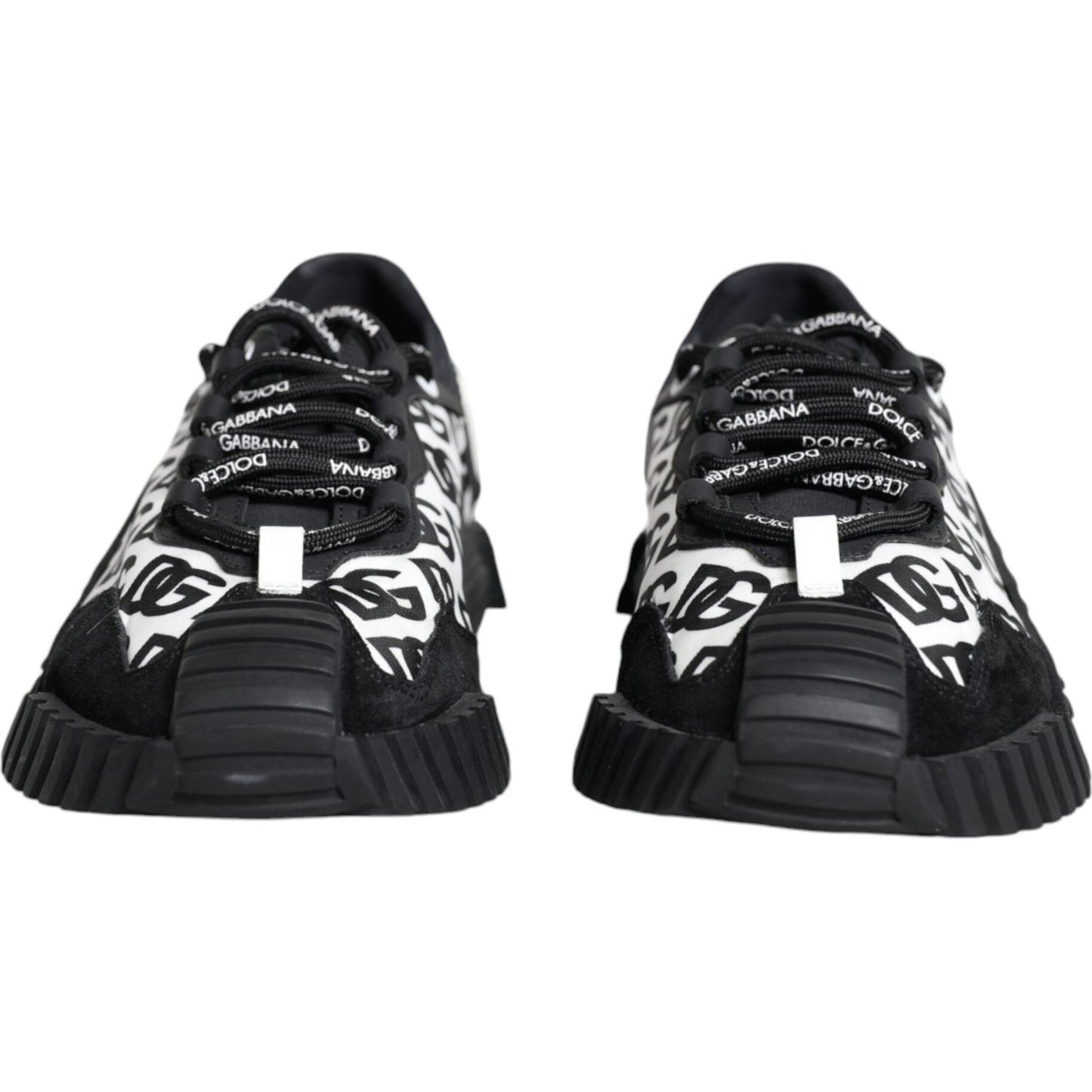 Dolce & Gabbana Black Logo Lace Up Low Top NS1 Sneakers Shoes Dolce & Gabbana Dark Slate Gray