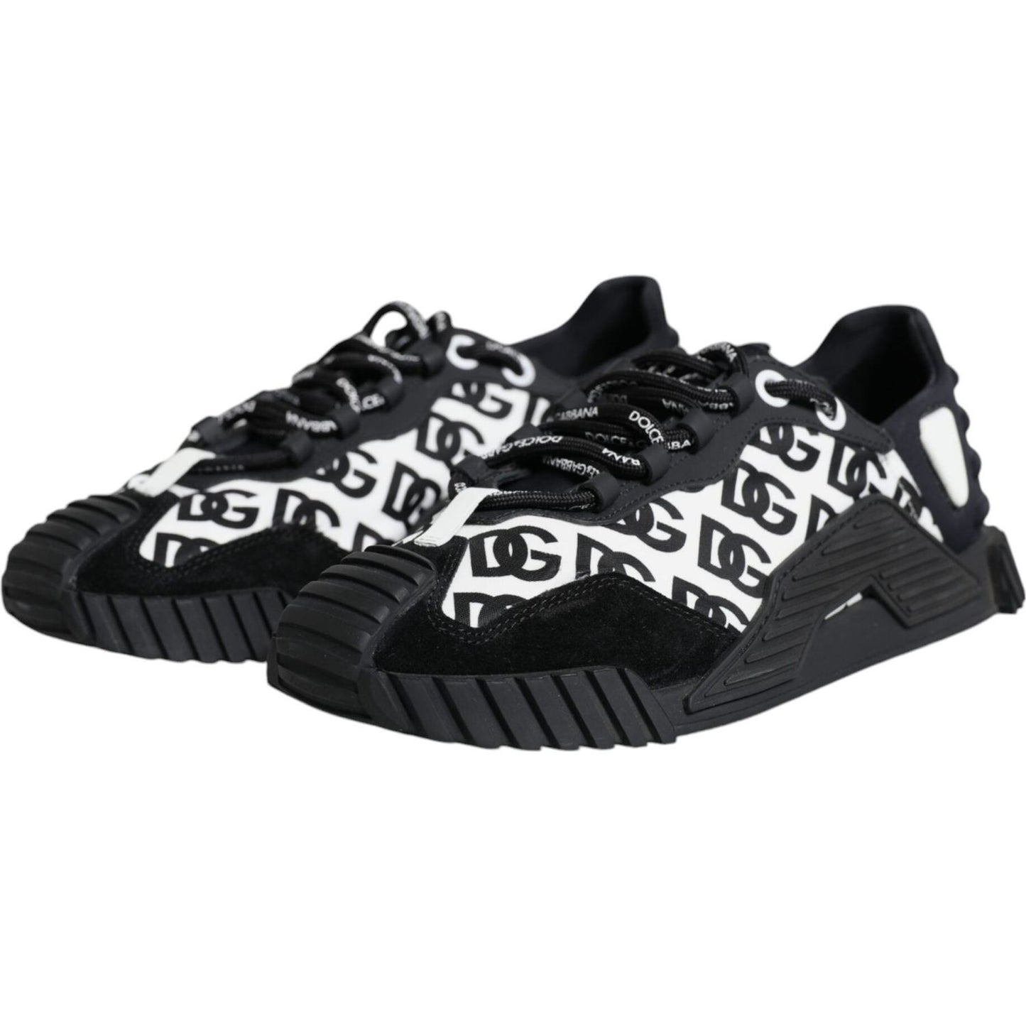 Dolce & Gabbana Black Logo Lace Up Low Top NS1 Sneakers Shoes Dolce & Gabbana Dark Slate Gray