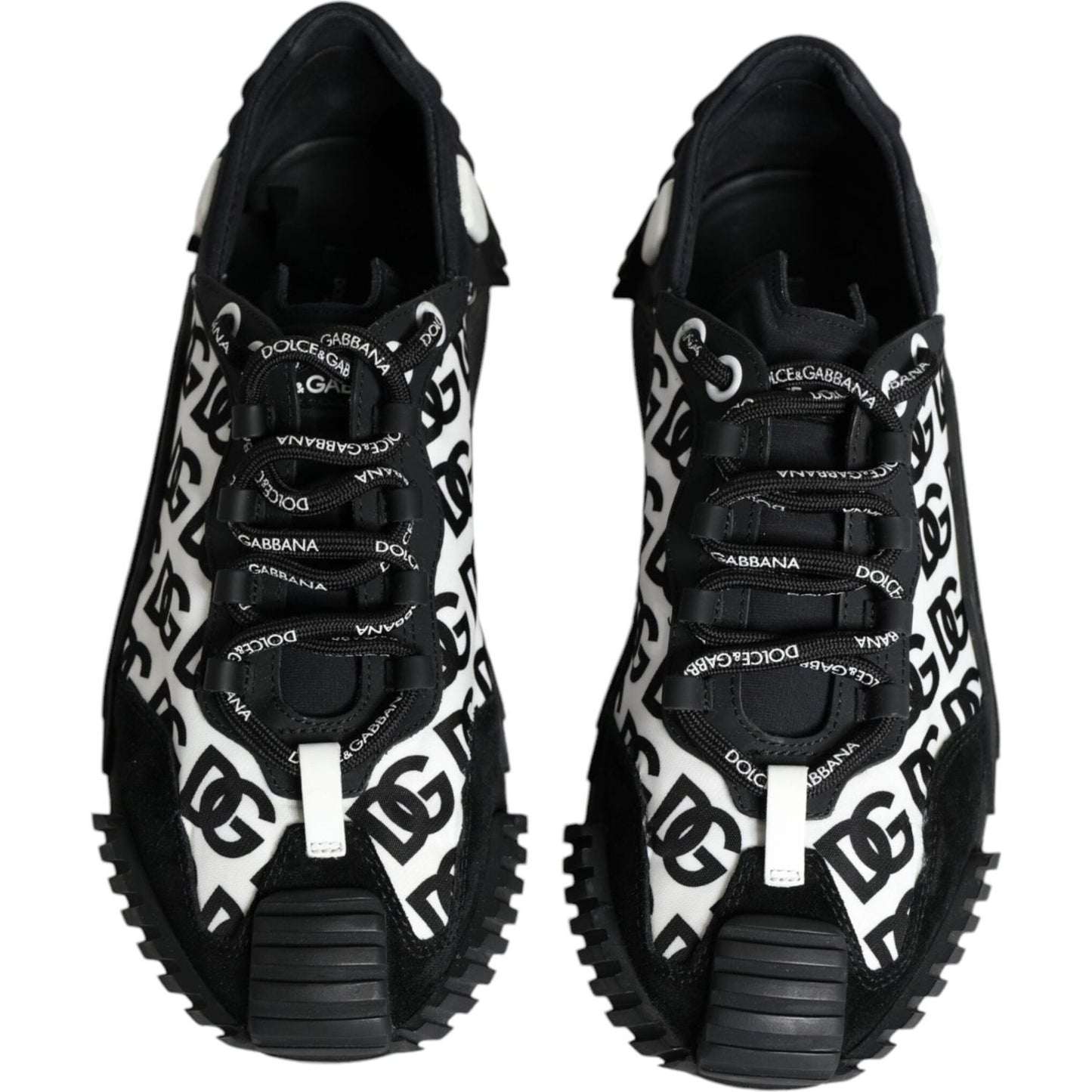 Dolce & Gabbana Black Logo Lace Up Low Top NS1 Sneakers Shoes Dolce & Gabbana Black
