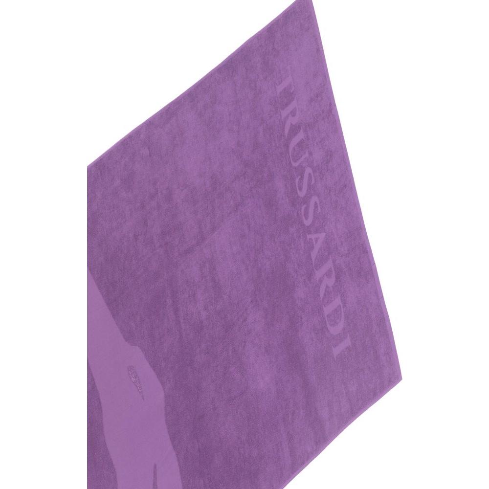 Trussardi Beachwear Purple Cotton Men Beach Towel Trussardi Beachwear Slate Gray