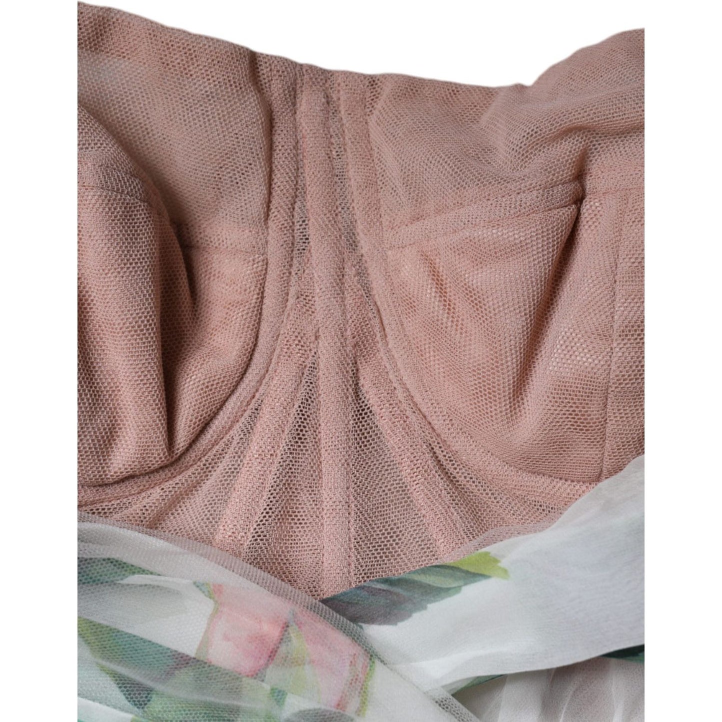 Dolce & Gabbana White Silk Floral Print A-line Midi Dress Dolce & Gabbana Rosy Brown