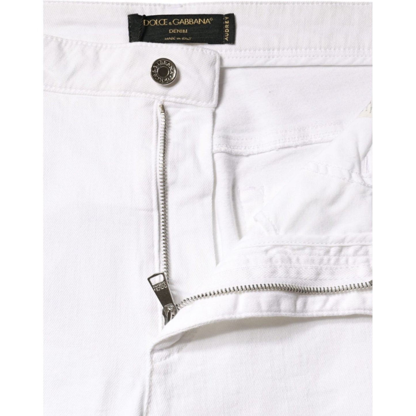Dolce & Gabbana White Cotton Stretch AUDREY Skinny Jeans Dolce & Gabbana Lavender