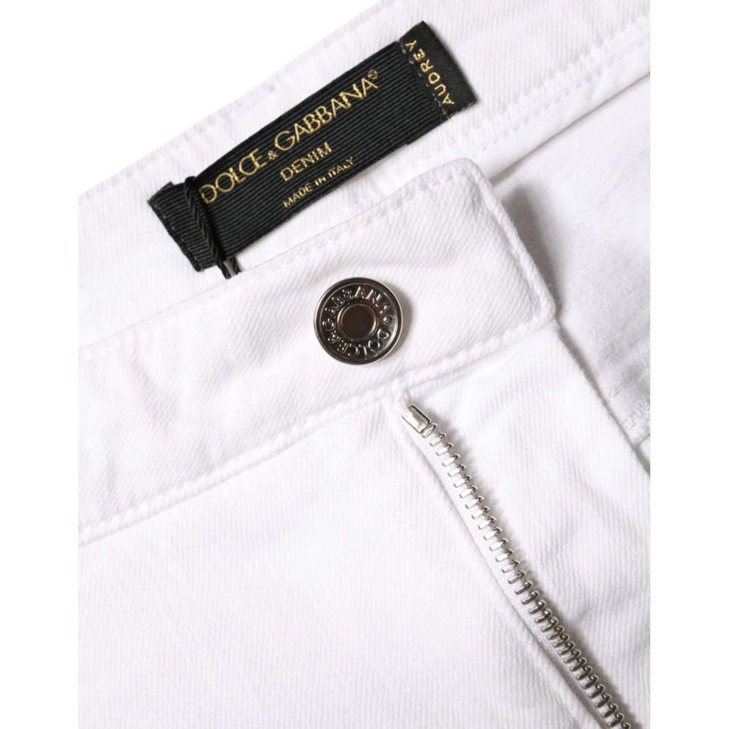 Dolce & Gabbana White Cotton Stretch AUDREY Skinny Jeans Dolce & Gabbana Lavender