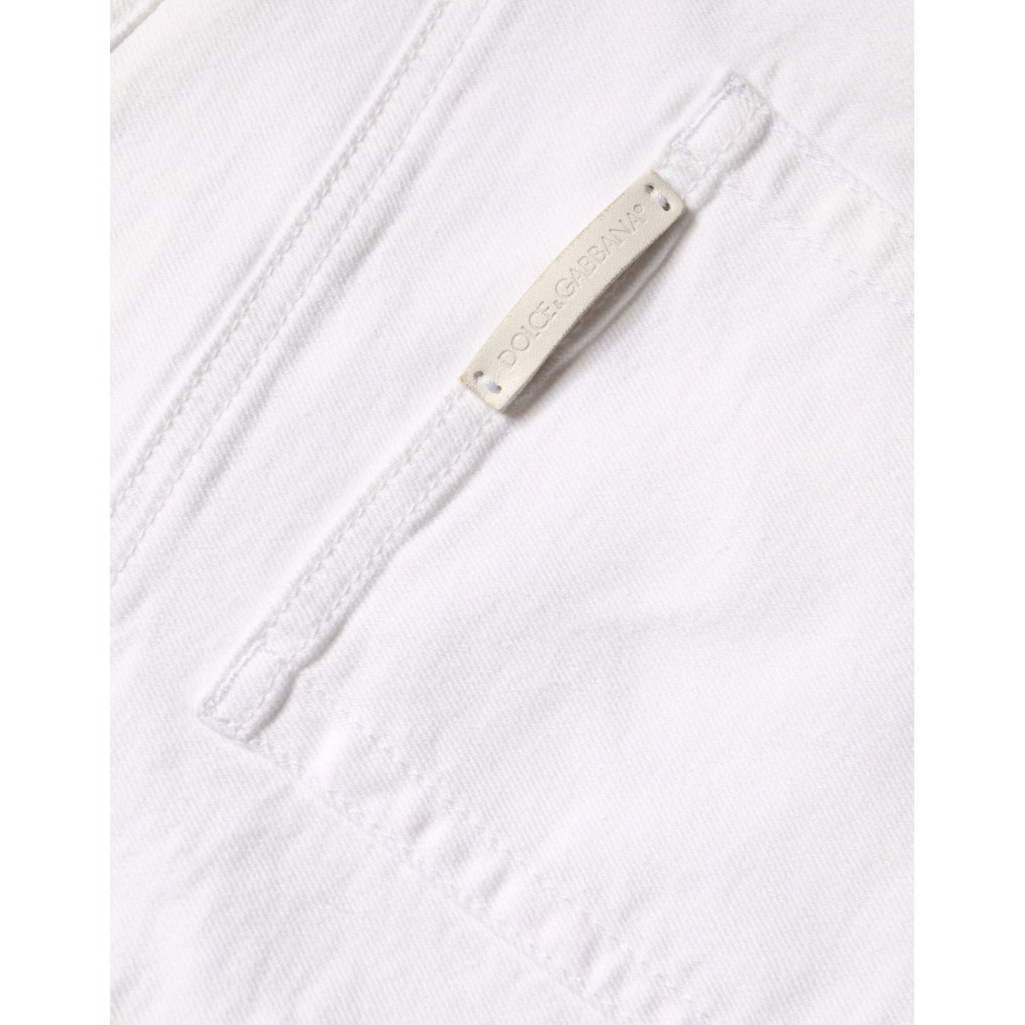Dolce & Gabbana White Cotton Stretch AUDREY Skinny Jeans Dolce & Gabbana White Smoke