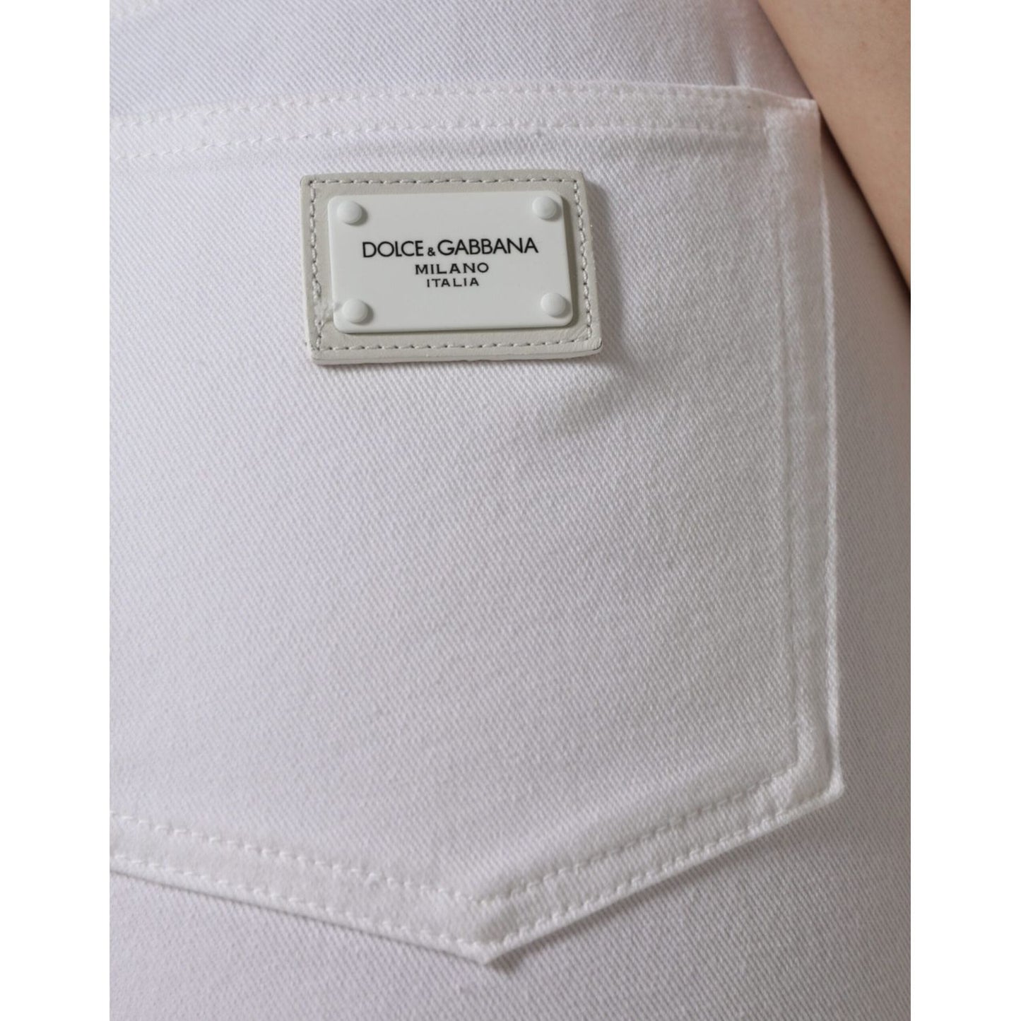 Dolce & Gabbana White Cotton Stretch AUDREY Skinny Jeans Dolce & Gabbana Gray