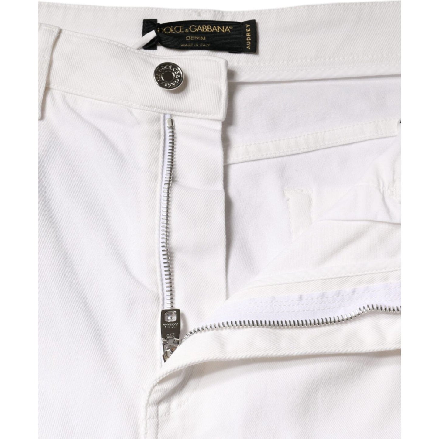 Dolce & Gabbana White Cotton Stretch AUDREY Skinny Jeans Dolce & Gabbana Lavender