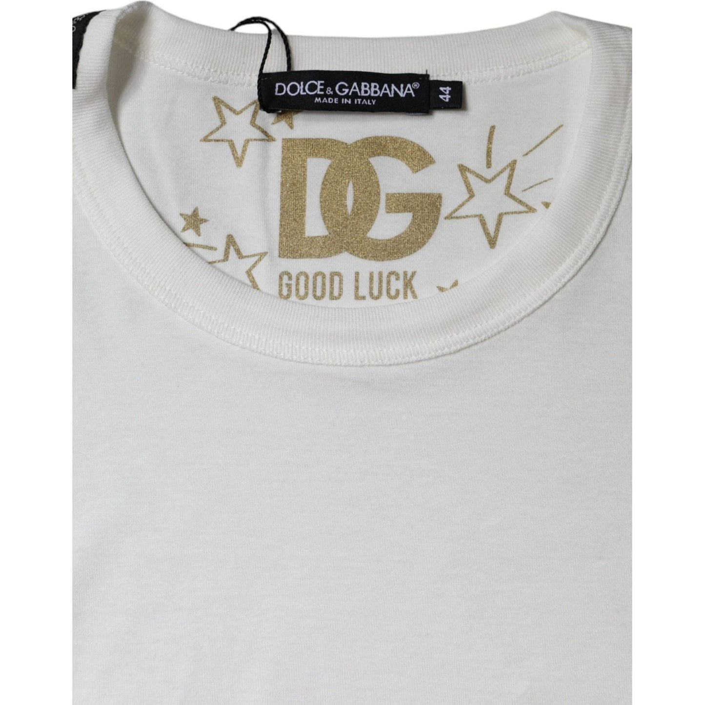 Dolce & Gabbana White Cotton Crew Neck Short Sleeve T-shirt Dolce & Gabbana Light Gray