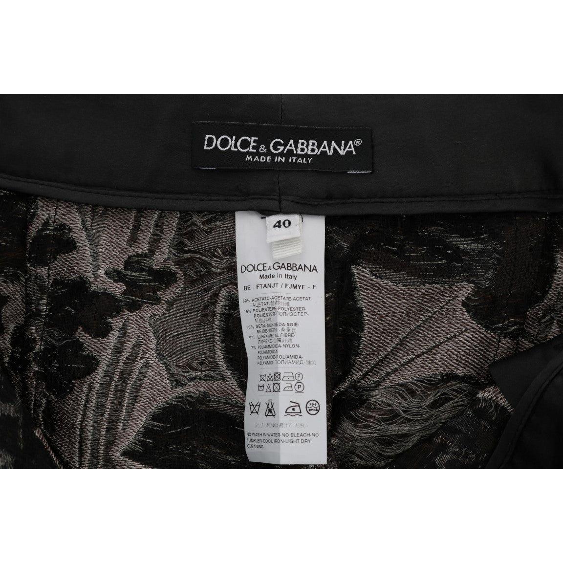 Dolce & Gabbana Elegant High-Waist Brocade Shorts Shorts Dolce & Gabbana Black