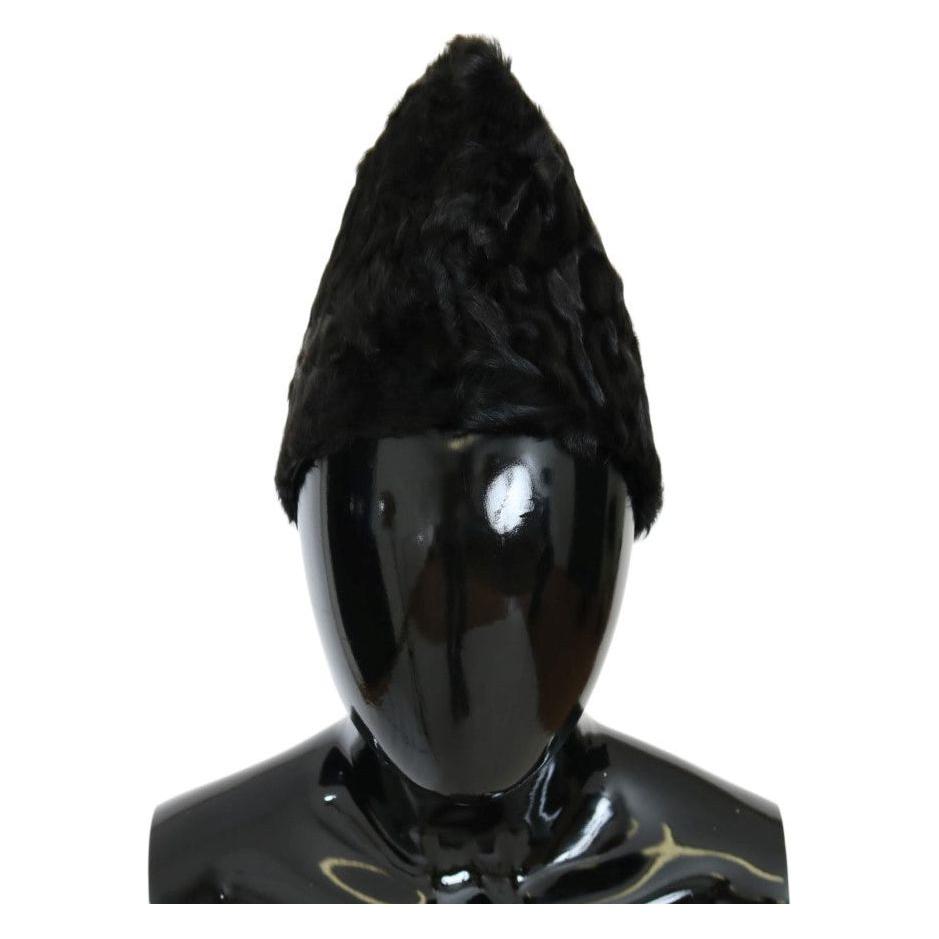 Dolce & Gabbana Elegant Black Xiangao Fur Beanie Hat Beanie Hat Dolce & Gabbana Black