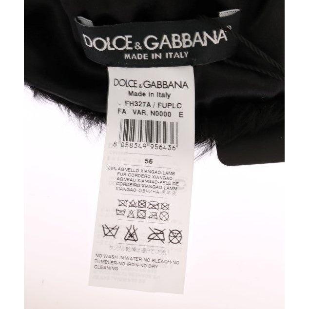 Dolce & Gabbana Elegant Black Xiangao Fur Beanie Hat Beanie Hat Dolce & Gabbana Misty Rose