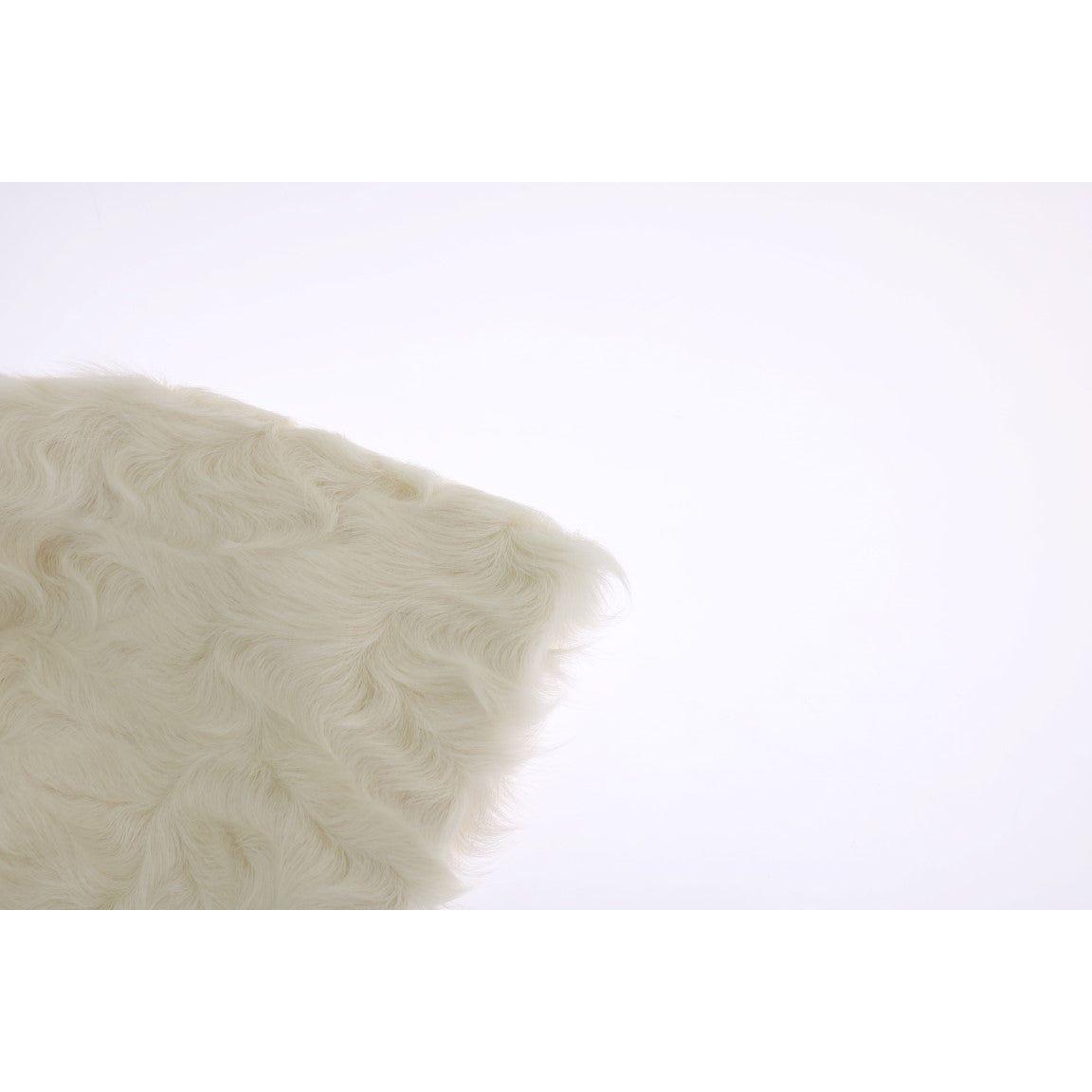 Dolce & Gabbana Elegant White Fur Beanie Luxury Winter Hat Beanie Hat Dolce & Gabbana Dark Gray