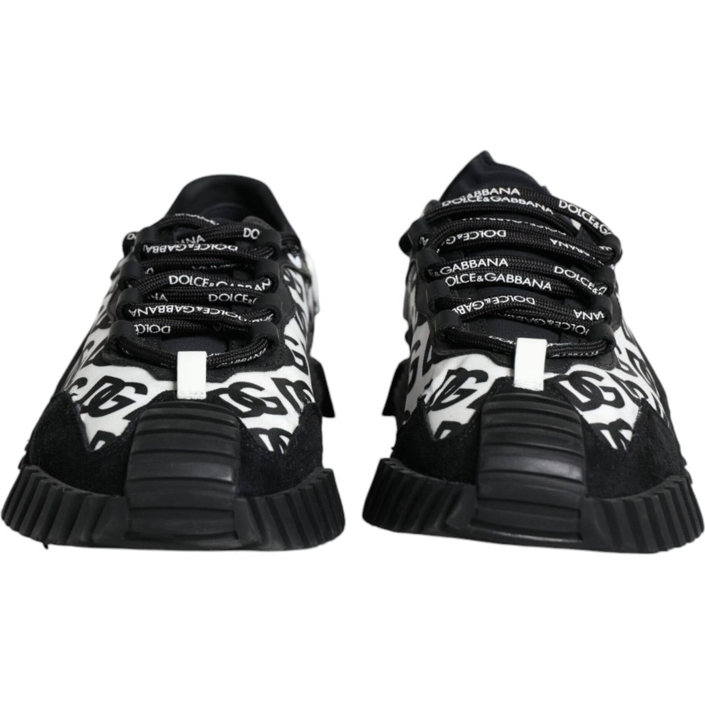 Dolce & Gabbana Black Logo Lace Up Low Top NS1 Sneakers Shoes Dolce & Gabbana Black