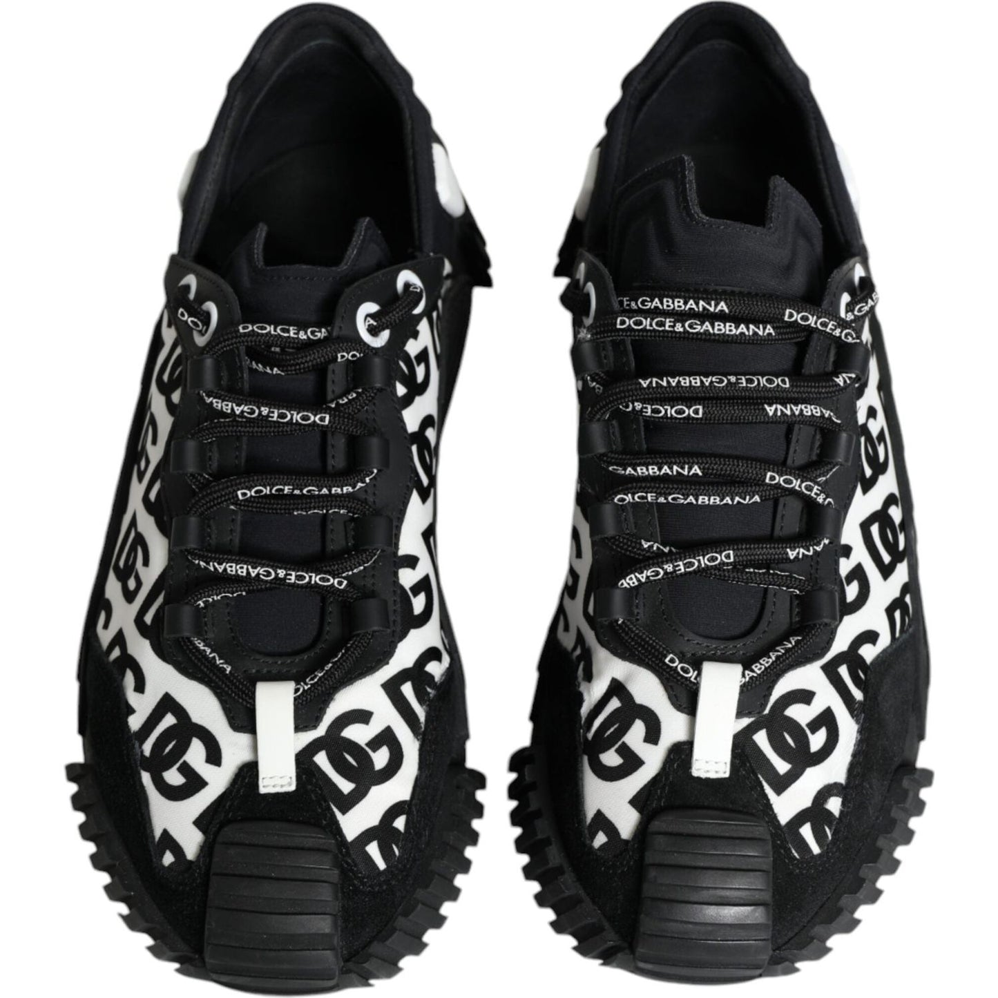 Dolce & Gabbana Black Logo Lace Up Low Top NS1 Sneakers Shoes Dolce & Gabbana Black