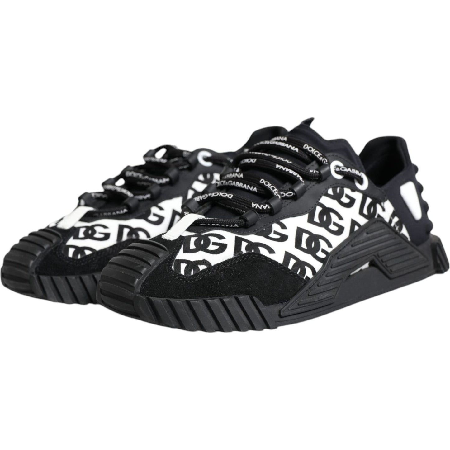Dolce & Gabbana Black Logo Lace Up Low Top NS1 Sneakers Shoes Dolce & Gabbana Dark Slate Gray