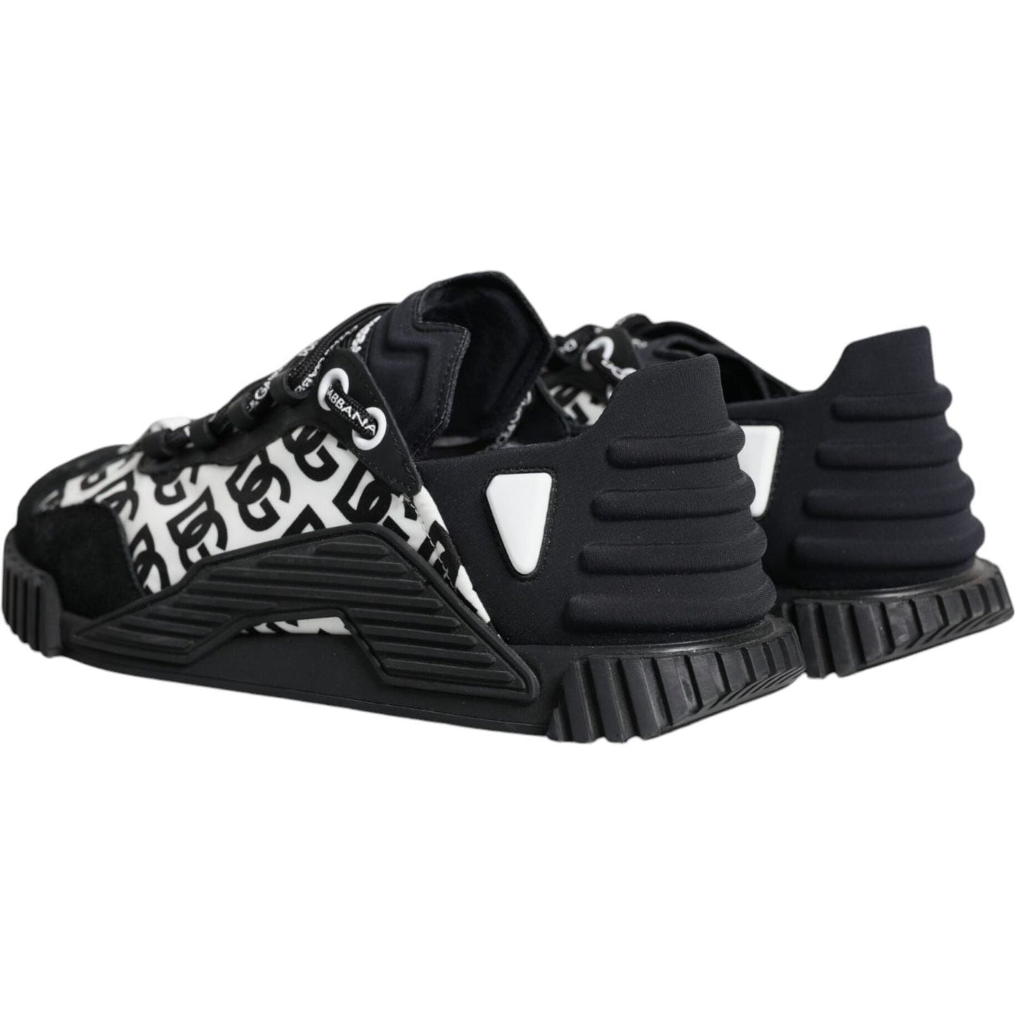 Dolce & Gabbana Black Logo Lace Up Low Top NS1 Sneakers Shoes Dolce & Gabbana Dark Slate Gray