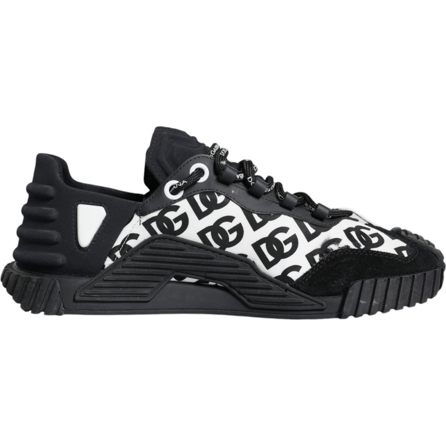 Dolce & Gabbana Black Logo Lace Up Low Top NS1 Sneakers Shoes Dolce & Gabbana Dark Slate Gray