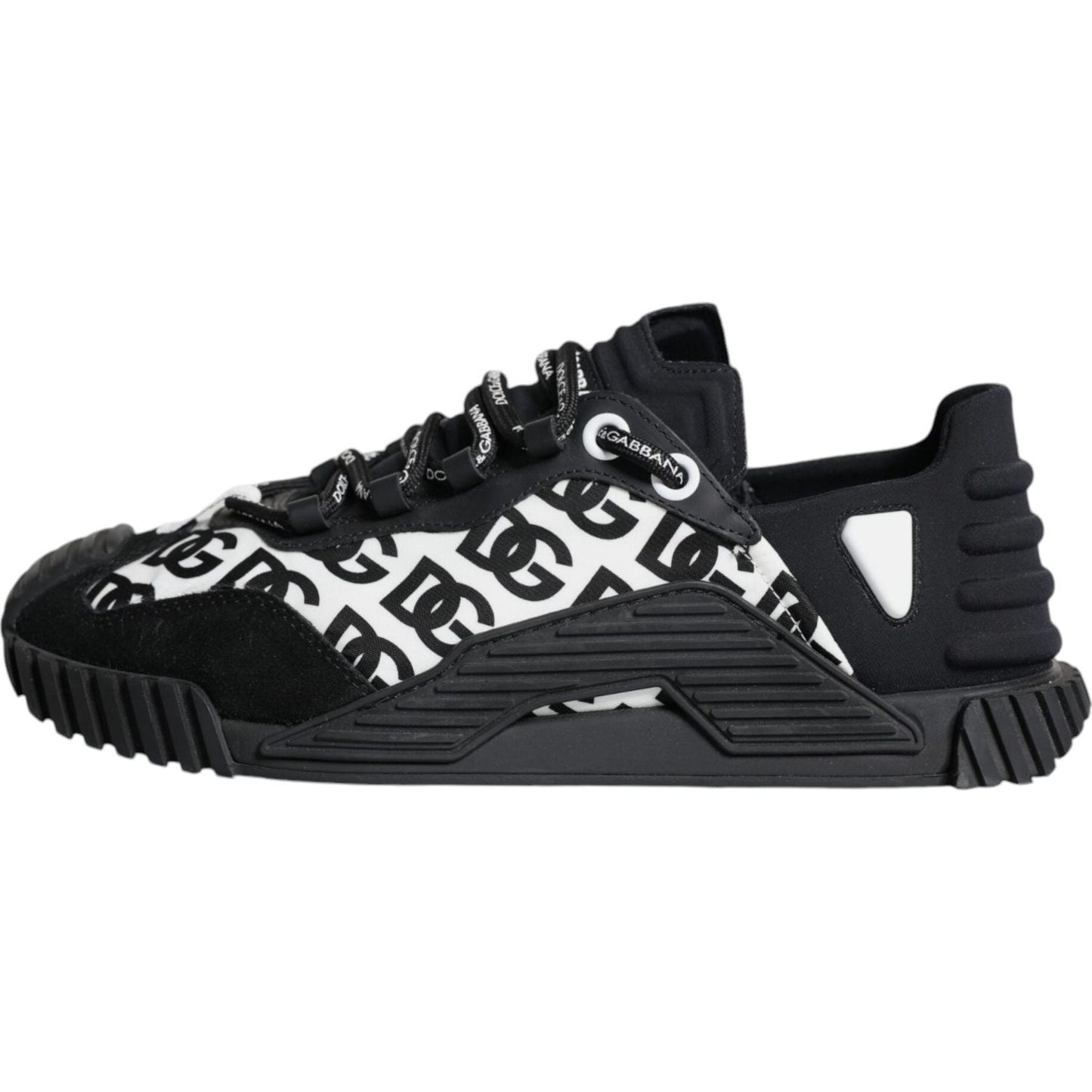 Dolce & Gabbana Black Logo Lace Up Low Top NS1 Sneakers Shoes Dolce & Gabbana Dark Slate Gray