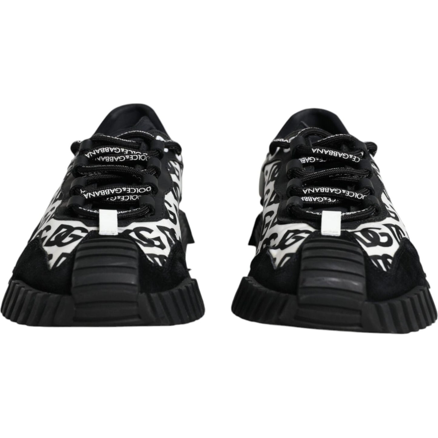 Dolce & Gabbana Black Logo Lace Up Low Top NS1 Sneakers Shoes Dolce & Gabbana Black