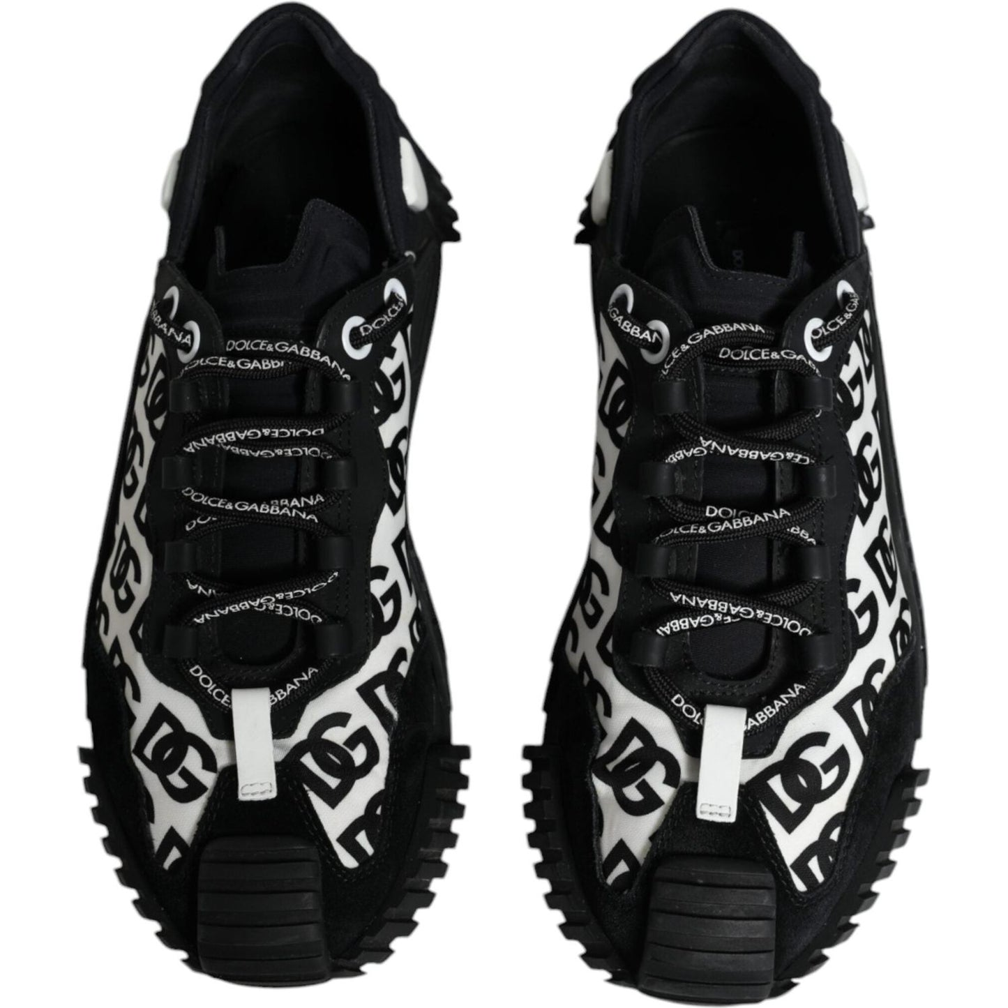 Dolce & Gabbana Black Logo Lace Up Low Top NS1 Sneakers Shoes Dolce & Gabbana Black