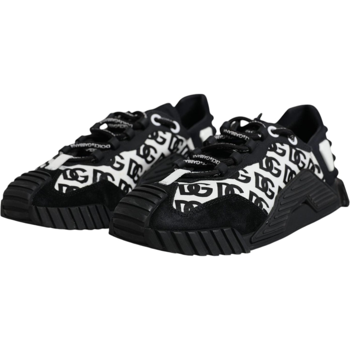 Dolce & Gabbana Black Logo Lace Up Low Top NS1 Sneakers Shoes Dolce & Gabbana Black