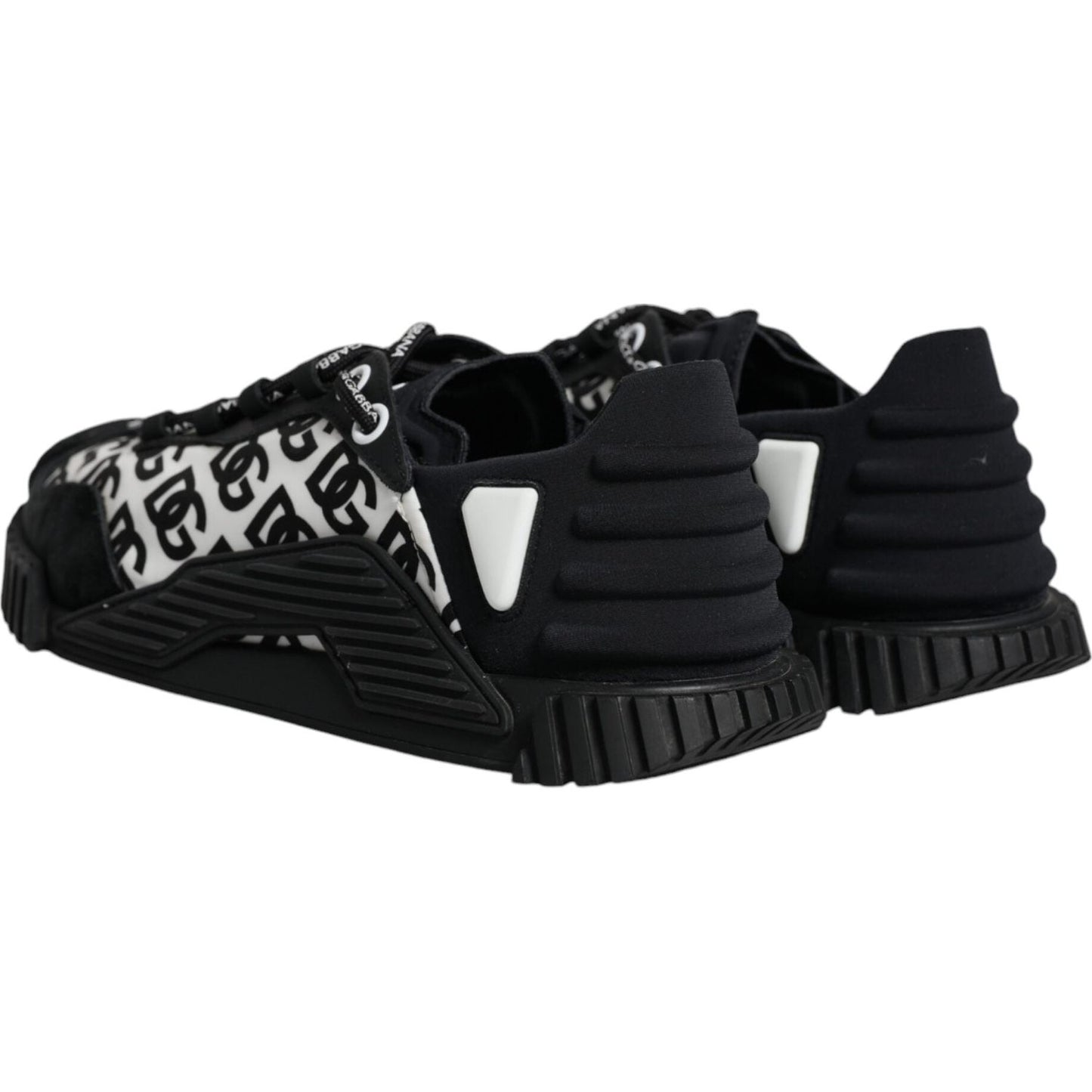 Dolce & Gabbana Black Logo Lace Up Low Top NS1 Sneakers Shoes Dolce & Gabbana Black