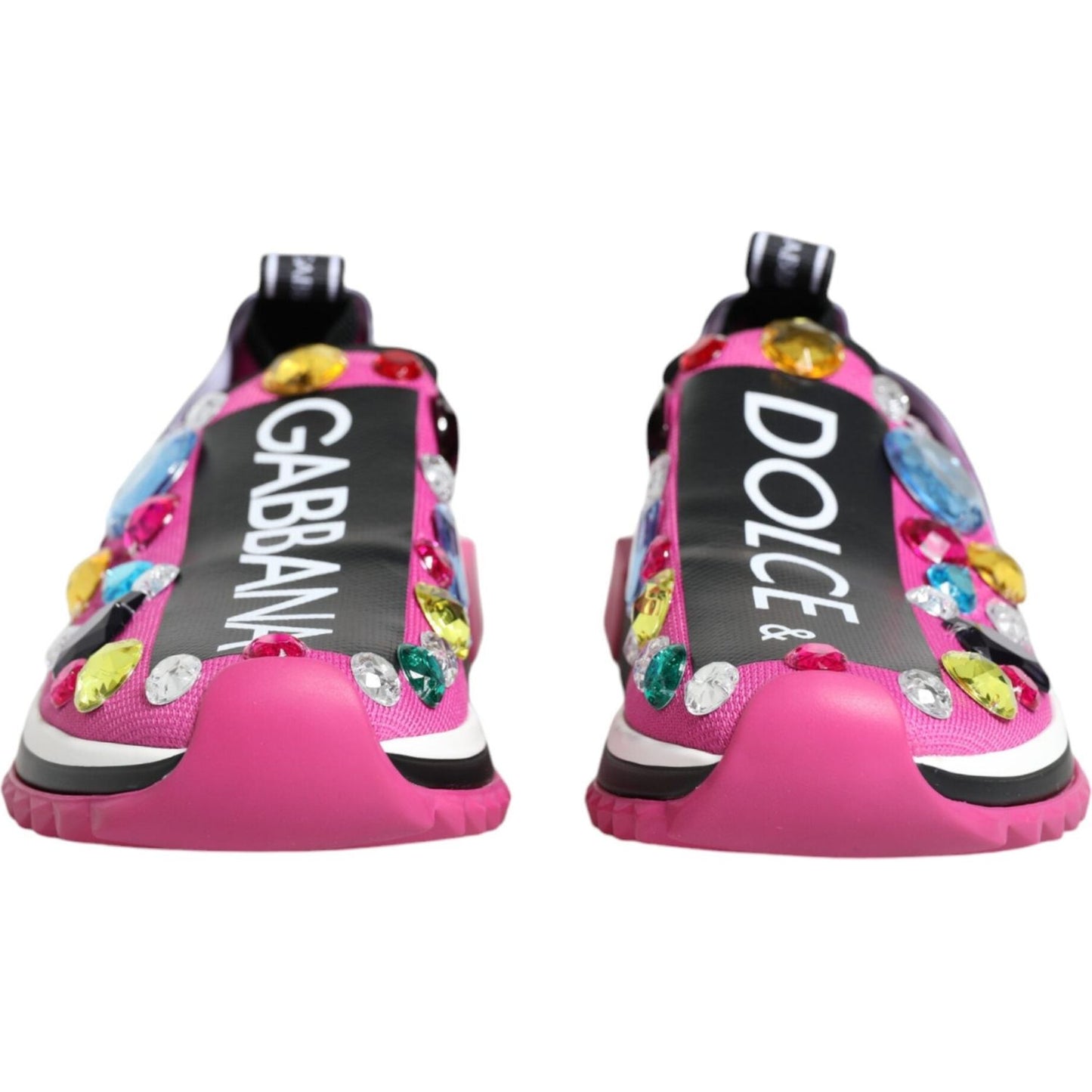 Dolce & Gabbana Pink Sorrento Crystals Low Top Sneakers Shoes Dolce & Gabbana Pale Violet Red