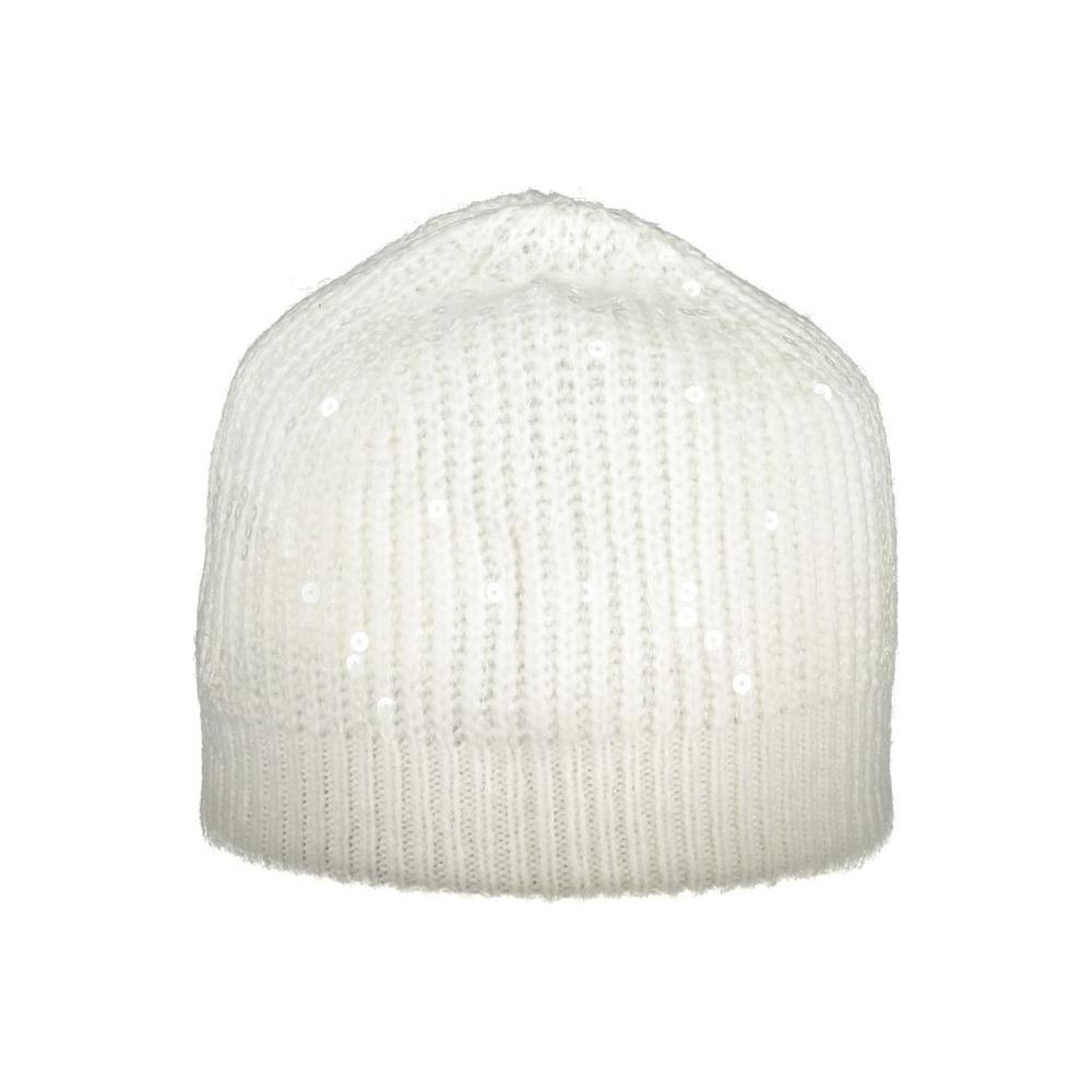 Guess Jeans White Polyester Hat Guess Jeans Antique White
