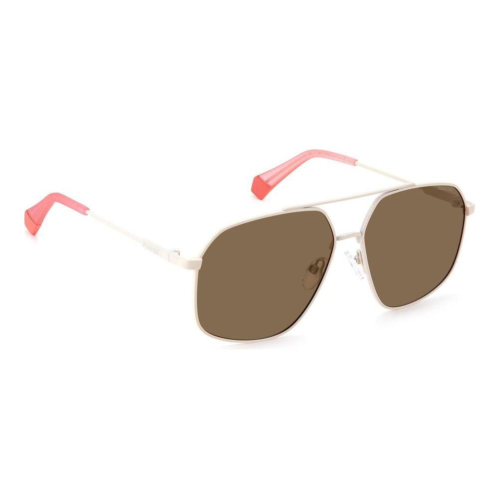 Polaroid Beige Stainless Steel Sunglasses Polaroid Dim Gray