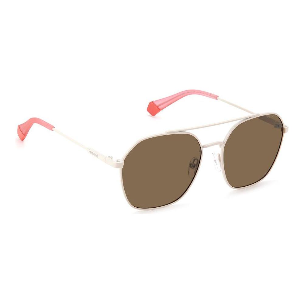 Polaroid Beige Stainless Steel Sunglasses Polaroid Dim Gray