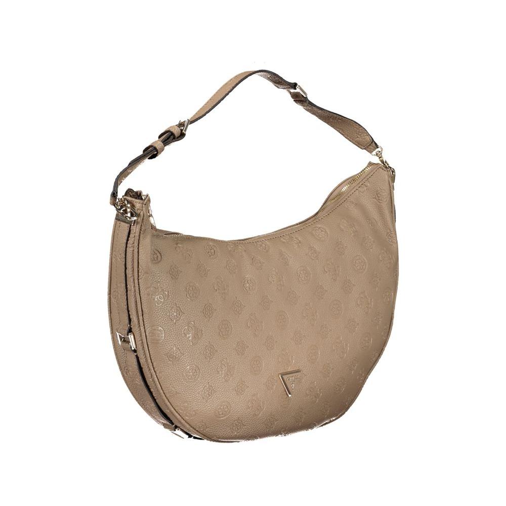 Guess Jeans Beige Polyethylene Handbag Guess Jeans Rosy Brown