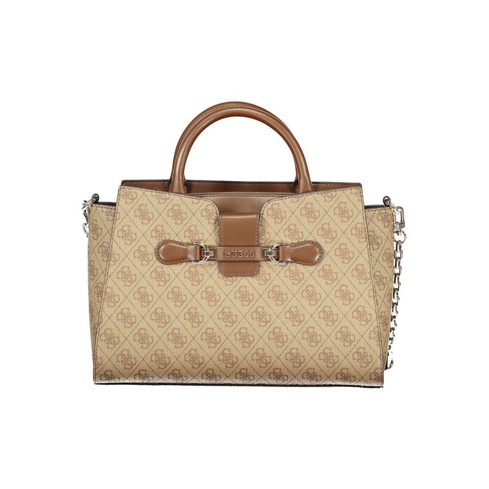 Guess Jeans Beige Polyethylene Handbag Guess Jeans Rosy Brown
