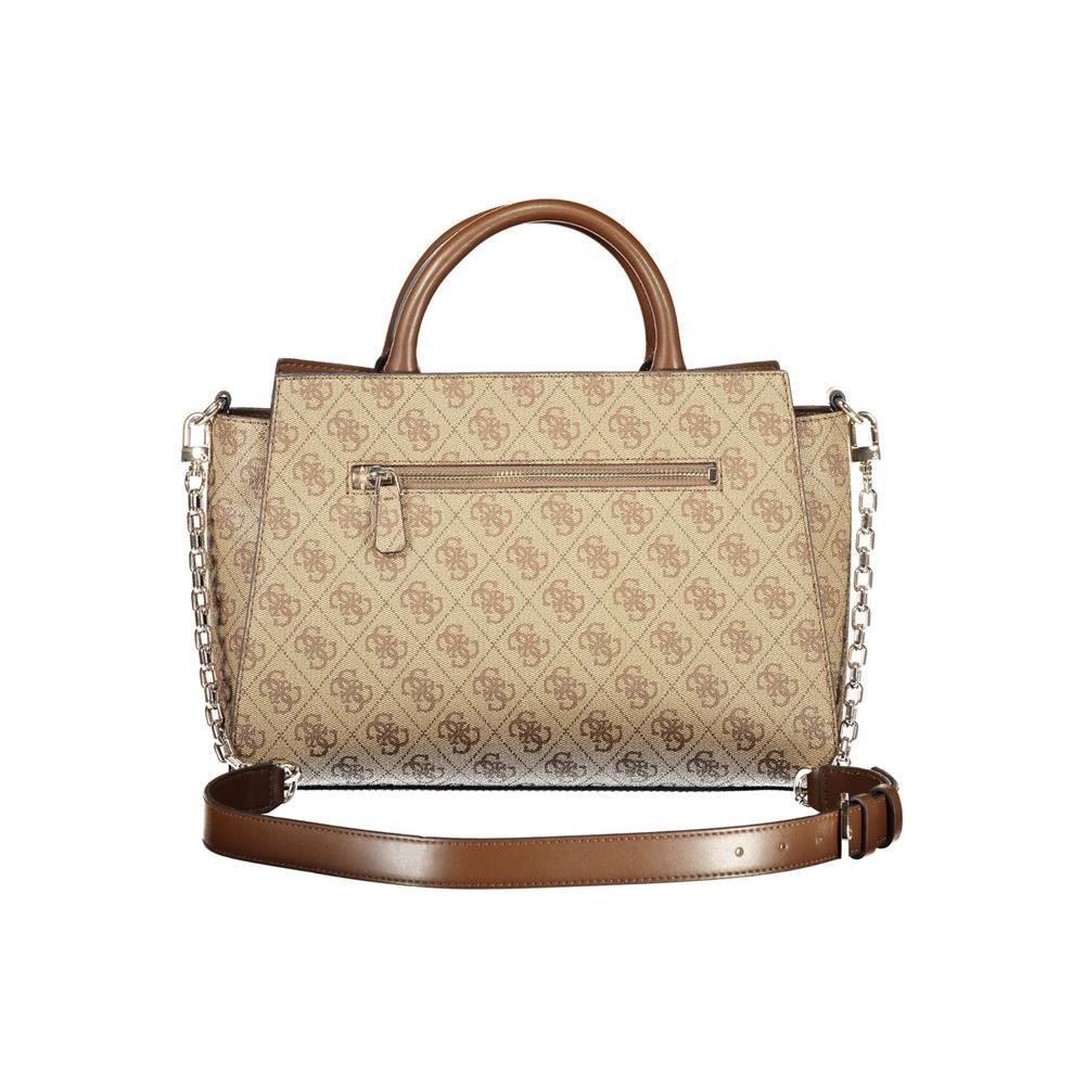 Guess Jeans Beige Polyethylene Handbag Guess Jeans Rosy Brown