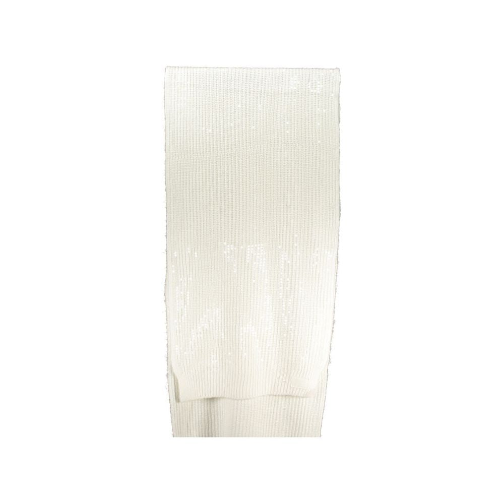 Guess Jeans White Polyester Scarf Guess Jeans Beige
