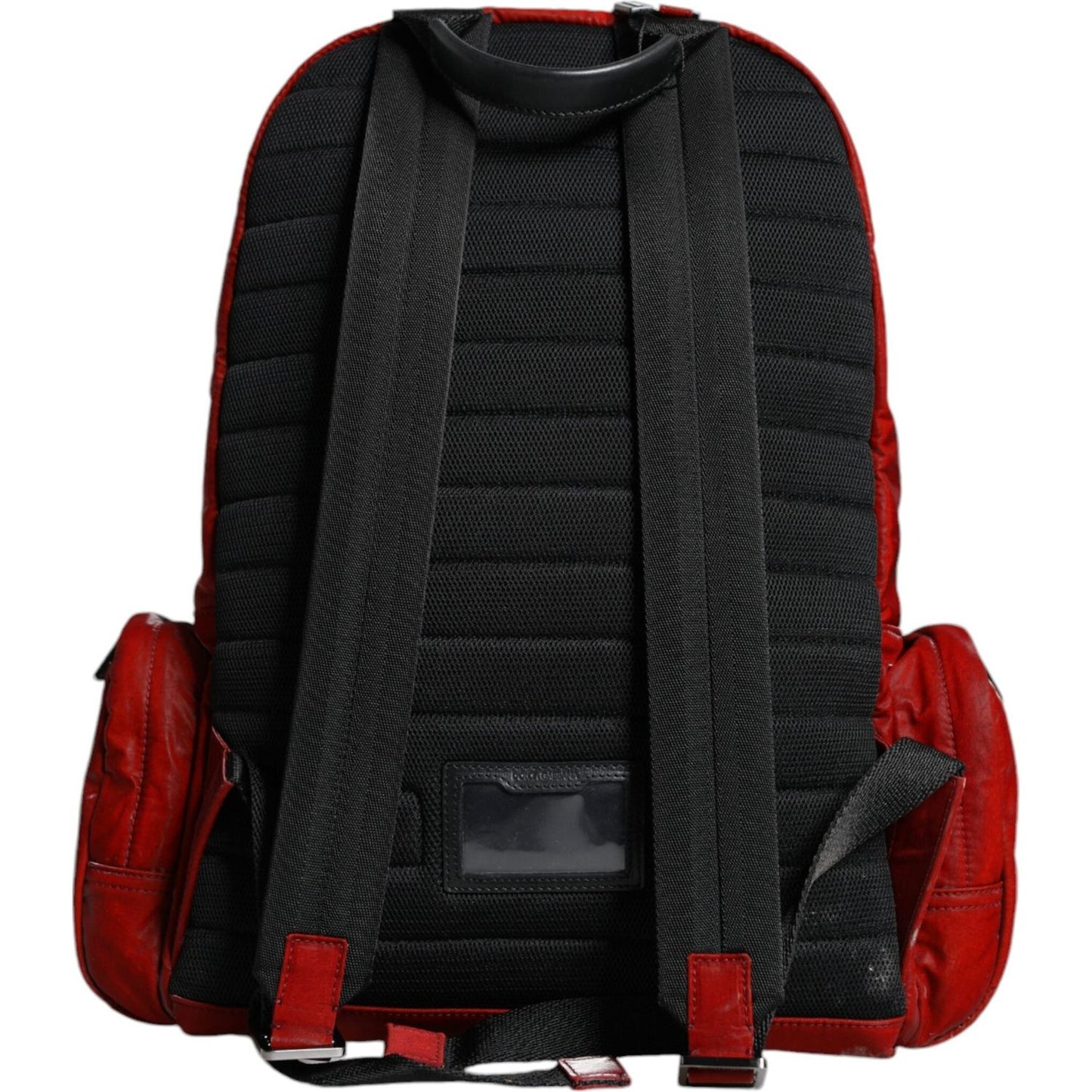 Dolce & Gabbana Red Patent Leather Logo Plaque Backpack Bag Dolce & Gabbana Black