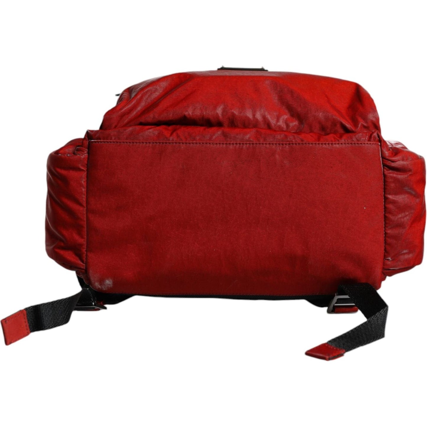Dolce & Gabbana Red Patent Leather Logo Plaque Backpack Bag Dolce & Gabbana Dark Red
