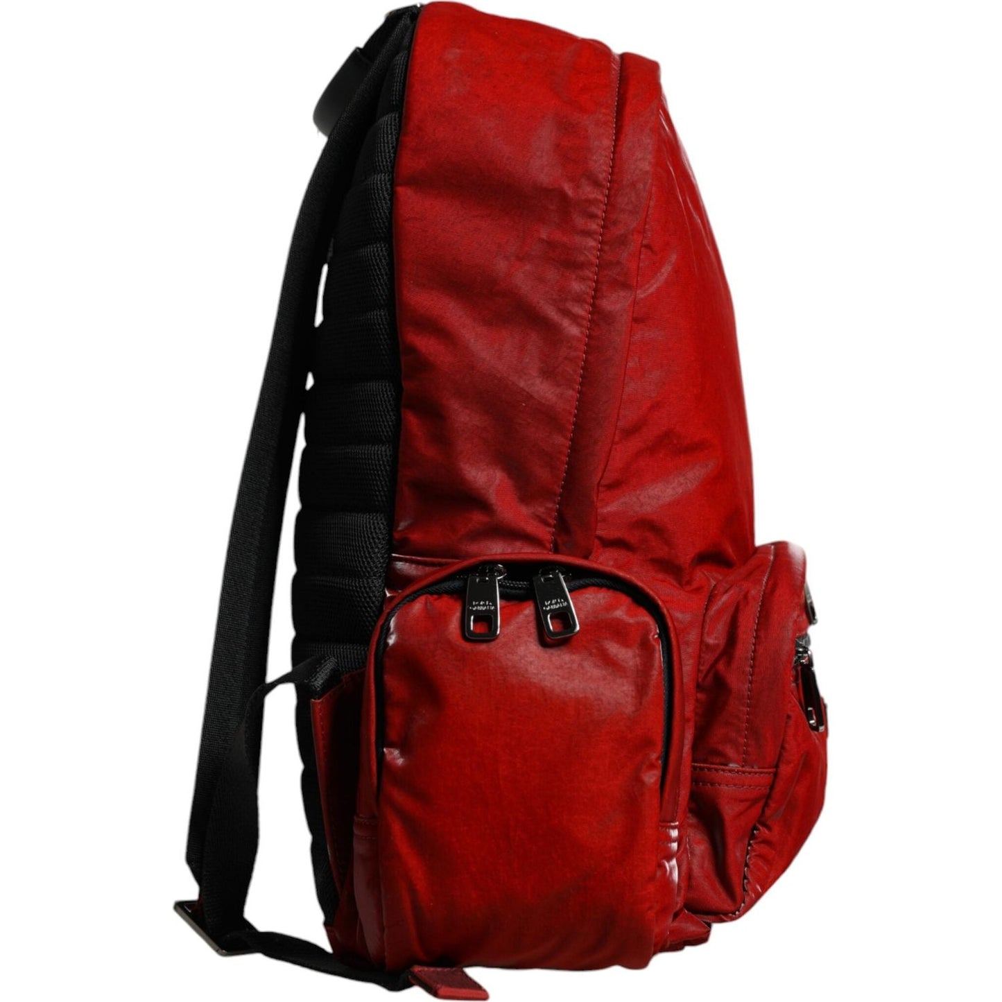 Dolce & Gabbana Red Patent Leather Logo Plaque Backpack Bag Dolce & Gabbana Dark Red