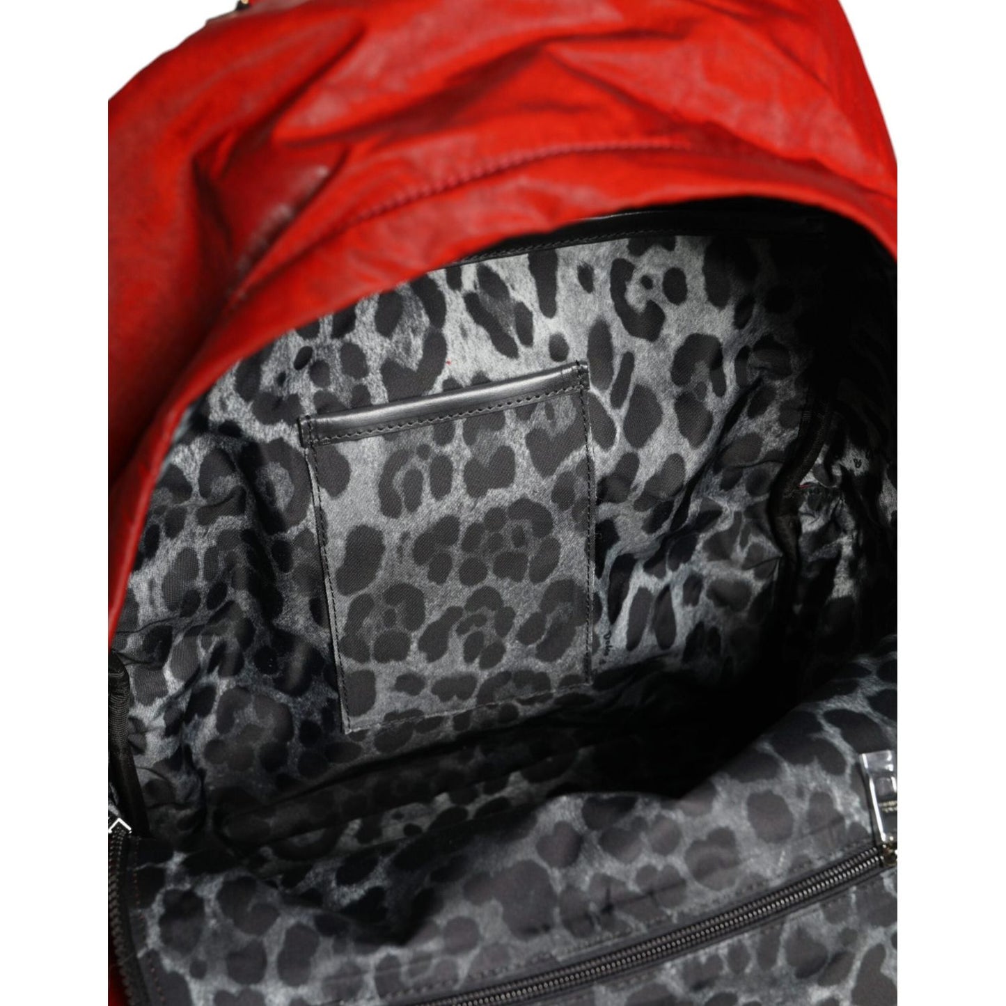 Dolce & Gabbana Red Patent Leather Logo Plaque Backpack Bag Dolce & Gabbana Dark Slate Gray