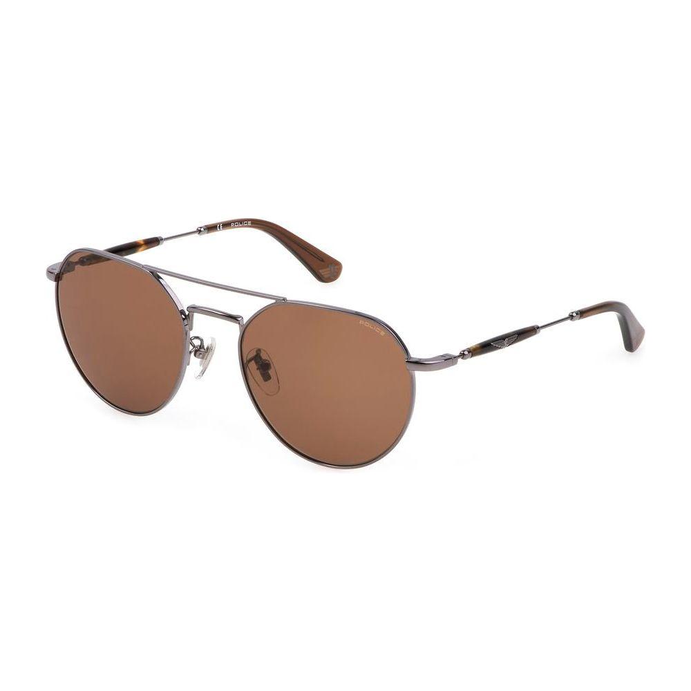 Police Gray Metal Sunglasses Police Dim Gray