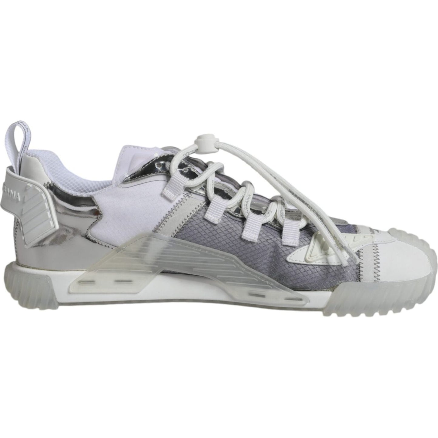 Dolce & Gabbana White Silver Low Top NS1 Sneakers Shoes Dolce & Gabbana Dark Gray