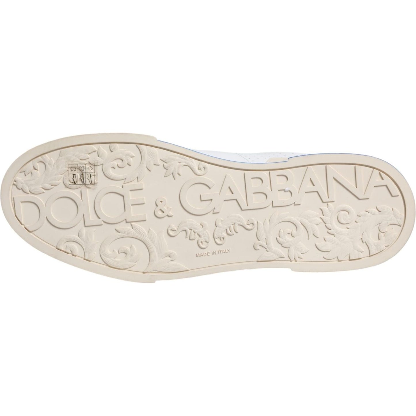 Dolce & Gabbana White Blue Perforated Low Top Sneakers Shoes Dolce & Gabbana Light Gray