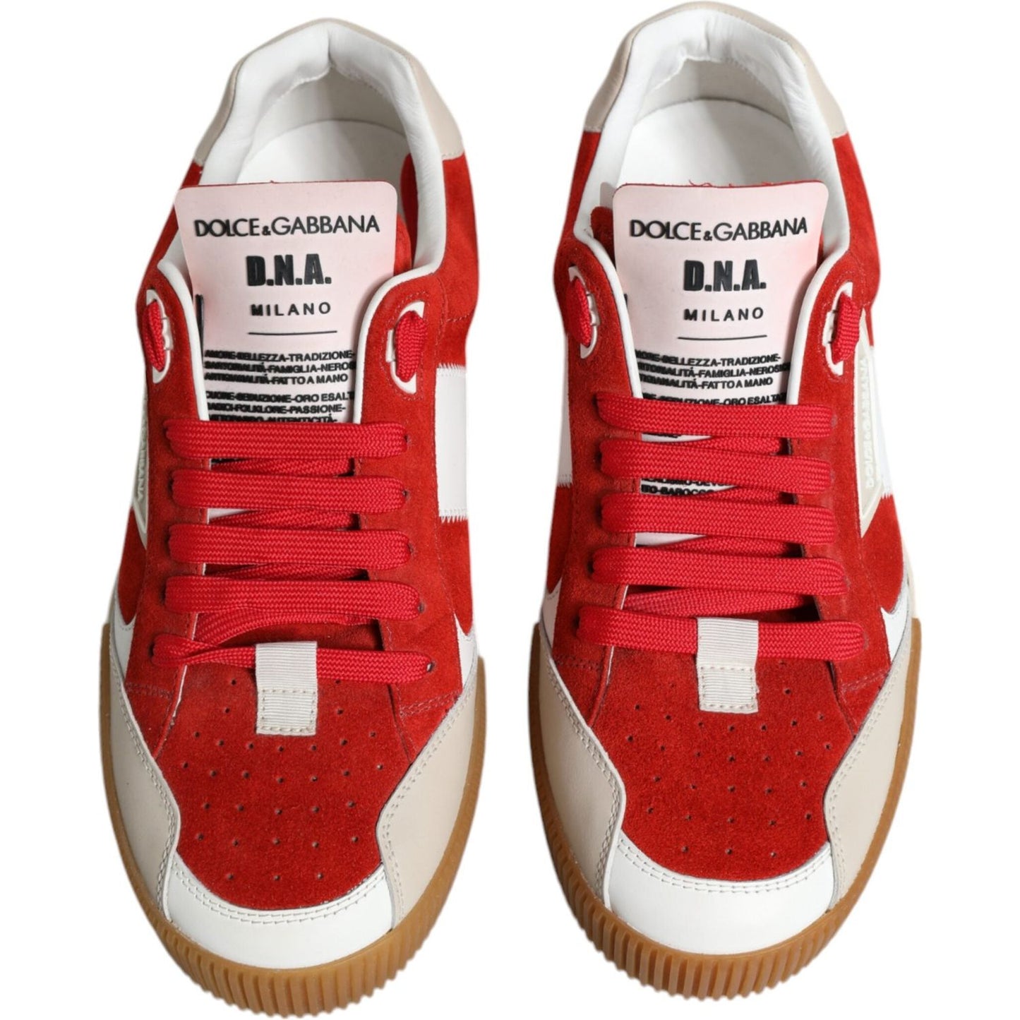 Dolce & Gabbana Multicolor Miami Leather Low Top Sneakers Shoes Dolce & Gabbana Brown