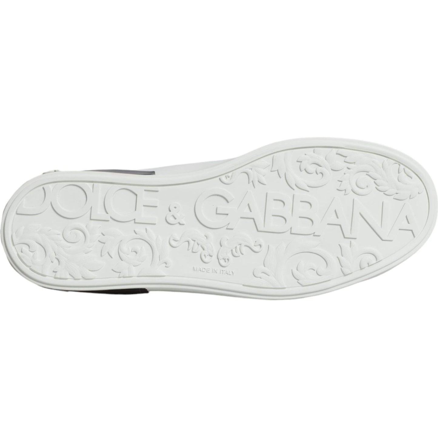 Dolce & Gabbana White Leather Logo Portofino Sneaker Shoes Dolce & Gabbana Light Gray