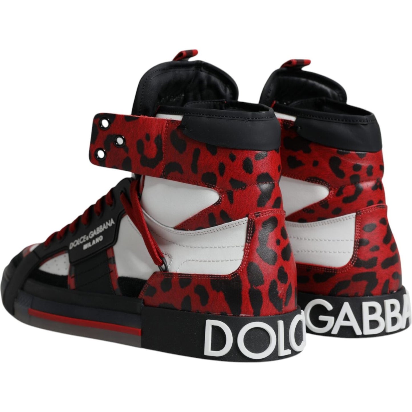 Dolce & Gabbana Multicolor Leather High Top Sneakers Shoes Dolce & Gabbana Black
