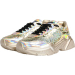 Dolce & Gabbana Gold Sequin Iridiscent Daymaster Sneakers Shoes