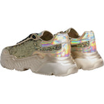 Dolce & Gabbana Gold Sequin Iridiscent Daymaster Sneakers Shoes