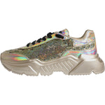 Dolce & Gabbana Gold Sequin Iridiscent Daymaster Sneakers Shoes