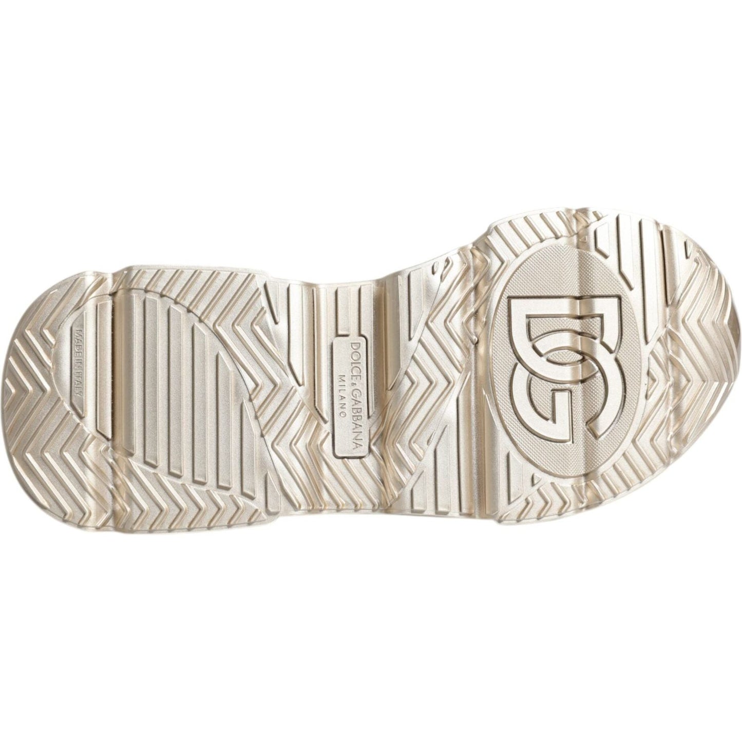 Dolce & Gabbana Gold Sequin Iridiscent Daymaster Sneakers Shoes