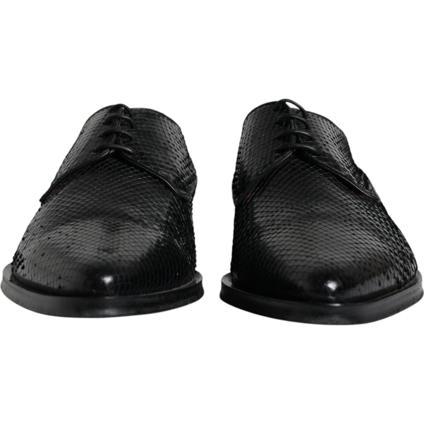 Dolce & Gabbana Black Leather Derby Formal Dress Shoes Dolce & Gabbana Dark Slate Gray