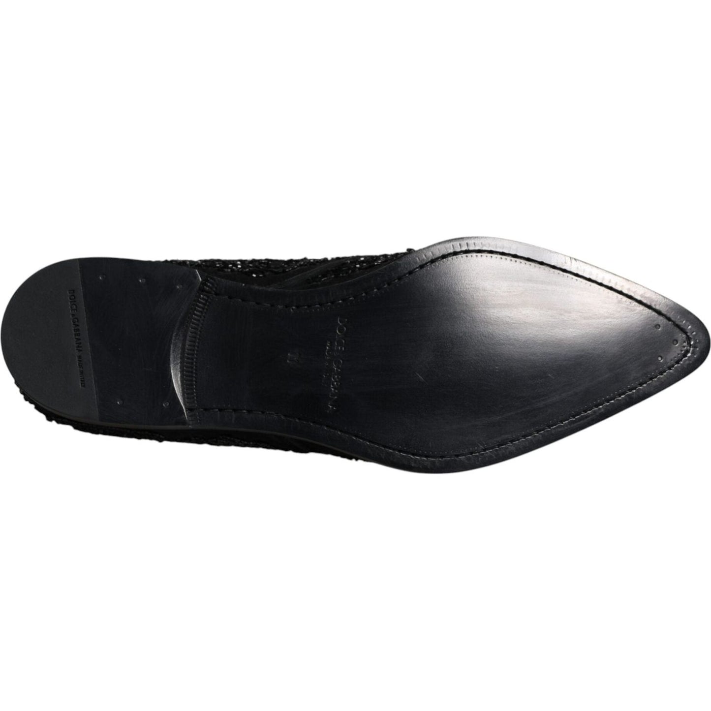 Dolce & Gabbana Black Embellished Suede Derby Formal Shoes Dolce & Gabbana Black