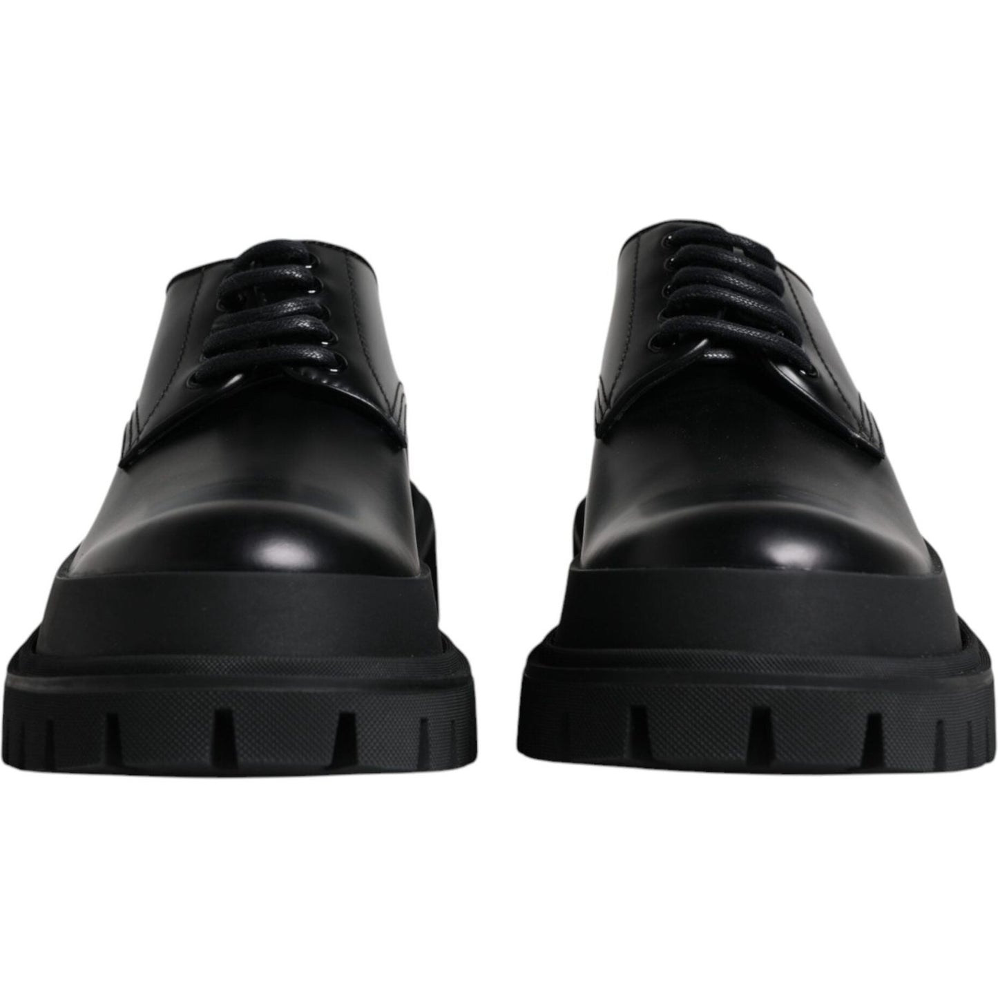 Dolce & Gabbana Black Leather Lace Up Trekking Dress Shoes Dolce & Gabbana Black